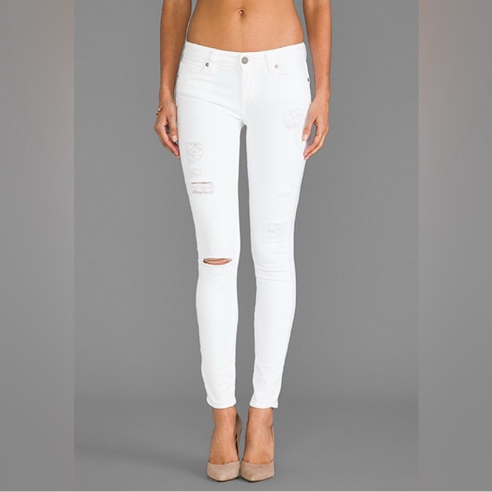 Paige Verdugo Ultra Skinny Distresses Optic White Size 26